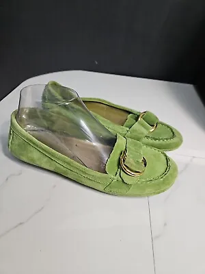 Me Too Green Suede Leather Flat Slip On Loafer Shoes 7.5M • $22.95