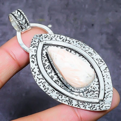 $10.99 • Buy Scolecite Gemstone Handmade 925 Sterling Silver Jewelry Pendant 2.88  V922