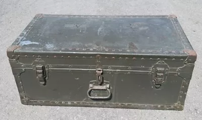 Vintage US Army Military Rauchbach Mfg Foot Locker Trunk Chest Storage Box Green • $137.50