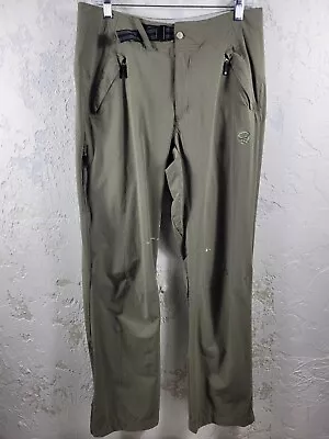 Mountain Hardware Men's Medium Pants Regular Zip Leg Belted Pockets Olive Green • $25.16