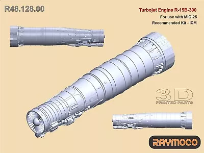 RAYMOCO R48.128.00 1/48 Turbojet Engine R-15B-300. For Use With MiG-25. • $21.94
