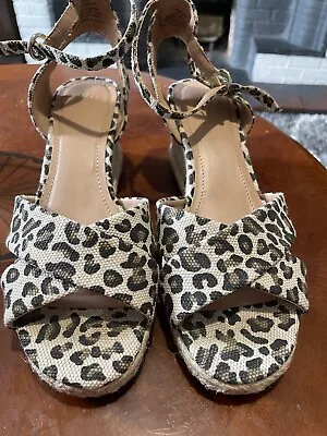 H&M HM Animal Print Wedge Sandals Shoes Size 39 /uk6 • £14.99