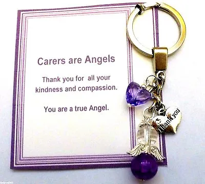 Thank You Gift Carer Nursing Home Midwife Other Guardian Angel Key Ring  • £5.45