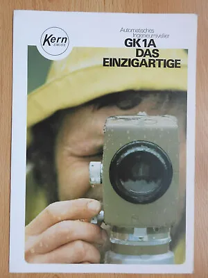 Vintage KERN Swiss LEVEL GK1A Brochure Leaflet 1984 Switzerland German • $13