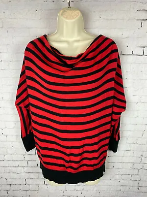£11.83 • Buy Loft Knit Top Petites MP Women's Red Black Striped Freddy Krueger Sweater (CAU)