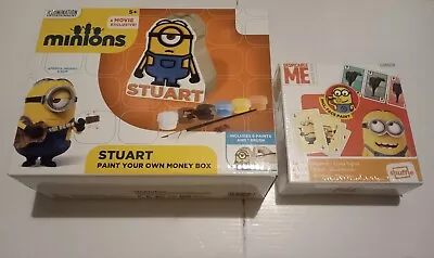 Minions Paint Your Own Money Box & Rummy Crazy Eights Game New Sealed • £10