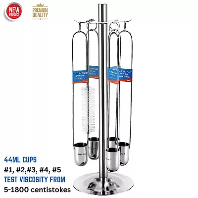 Zahn Cup Viscosity Cup Kit #1 To #5 Dip 44ml Stainless Steel Viscometer Flow Cup • $225.62