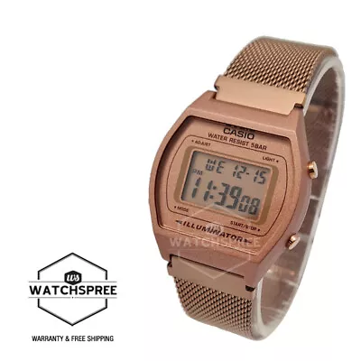 Casio Ladies' Digital Ion Plated Stainless Steel Mesh Band Watch B640WMR-5A • $89.54