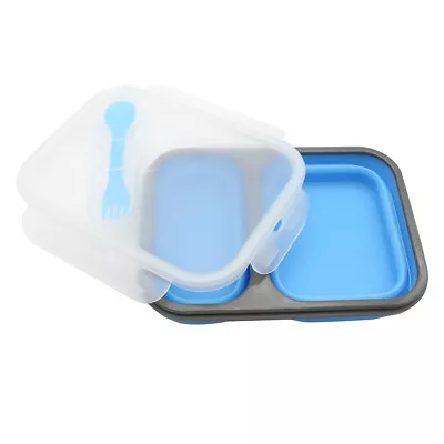 Silicone Collapsible Food Storage Containers Folding Retractable Lunch Bento Box • £12.99