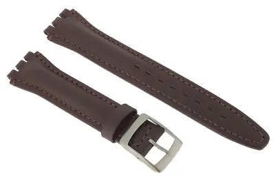 £8.50 • Buy Brown Genuine Leather 17mm Replacement Padded Watch Strap For Swatch