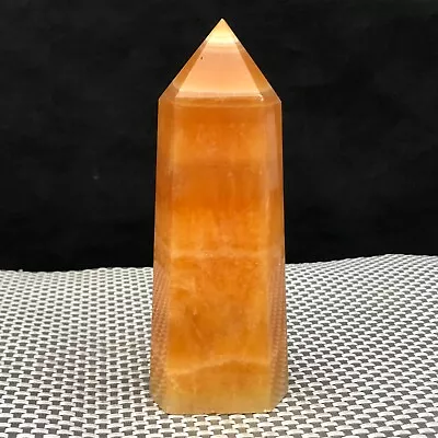 1.18LB Natural Crystal Yellow Calcite Obelisk Column Reiki Healing E520 • $15.50