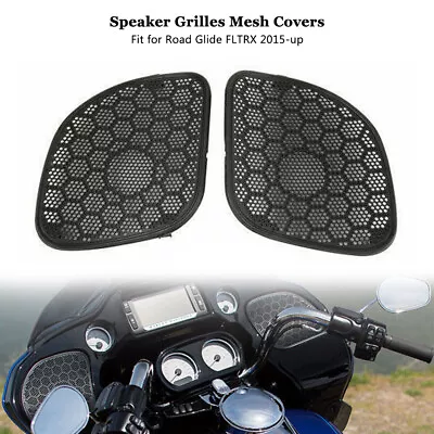 Front Speaker Grilles Mesh Covers For Harley Road Glide Ultra FLTRU FLTRX 15-Up • $25.63