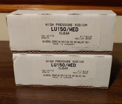 USHIO HIGH PRESSURE SODIUM LU150/MED/ 150 Watts Clear  E17 Bulb (SOLD-LOT 2)-NEW • $23.75