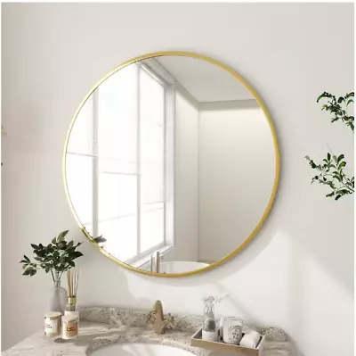 Bathroom Vanity Mirror Gold 24 In. W X 24 In. H Round Metal Framed Wall • $44.04