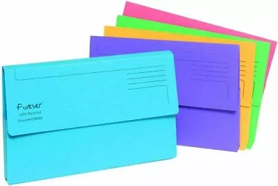 Exacompta Forever A4+ Document Wallets Foolscap 100% Recycled Folders - Pack 5 • £6.45