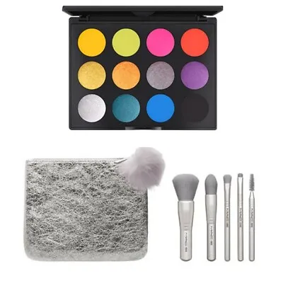 NIBMAC Art Library It's Designer Palette & Snow Ball Basic Brush Kit-silver • $59.90
