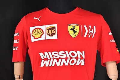 FERRARI F1 MISSION WINNOW VETTEL  2019 PUMA SHIRT T-SHIRT Size M • $65