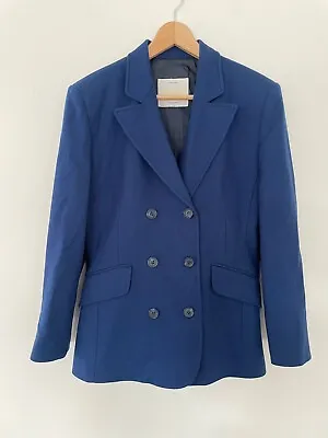 Benetton Wool Blend Jacket Size 8 10 Made In Italy Double Breast Pockets • £19.99