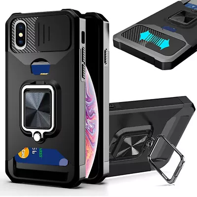 FOR IPhone X / XS / XS Max Armor Stand Case With Slide Camera Cover & Card Slot • $17.09