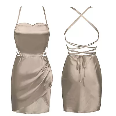 Women’s Shiny Metallic Bandage Bodycon Club Party Dress Slim Fit Cocktail Dress • $6.19