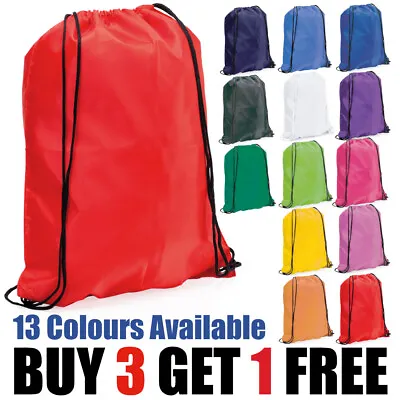 Nylon Drawstring Rucksack Bag Swimming Backpack For School PE Kit Sports Gear • £1.99