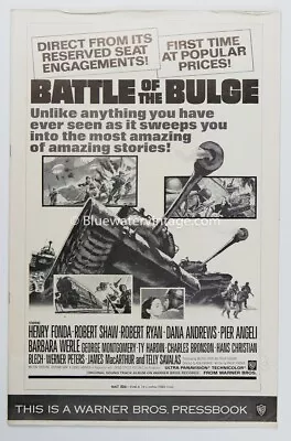 PB1	1965 Battle Of The Bulge Movie Pressbook W/ Orig HERALD Henry Fonda 20pp EX! • $40