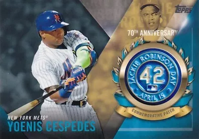 Topps 2017 Baseball Yoenis Cespedes #jrpc-yc Jackie Robinson Day Patch Card • £9.99