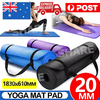 20MM Thick Yoga Mat Pad NBR Nonslip Exercise Fitness Pilate Gym Durable AU • $27.85