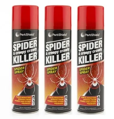 3 X Spider & Creepy Crawly Insect Killer Spider Spray No More Spiders 200ml New. • £7.49