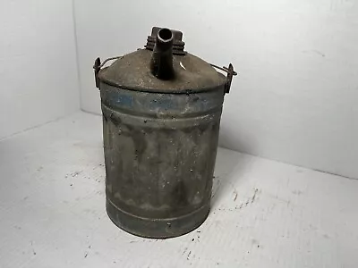 Vintage Galvanized Metal 1 Gallon Gas Oil Kerosene Can With Wood Handle • $15