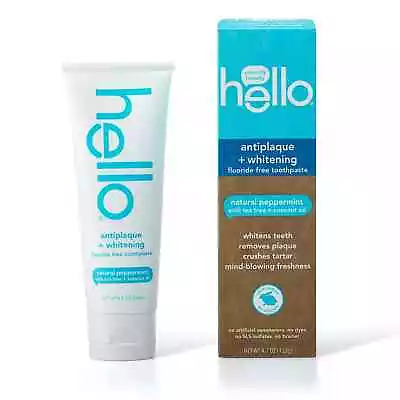 New Hello Antiplaque + Whitening Fluoride Free Toothpaste - 4.7 Oz • $8.39