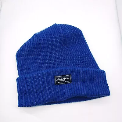 Eddie Bauer Lined Knit Logo Blue Beanie Unisex One Size • $15