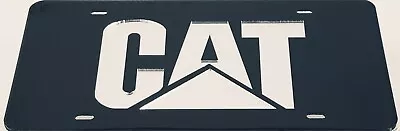 CATERPILLAR Black Mirror License Plate Auto Tag Laser Cut Inlaid Acrylic CAT • $23.99