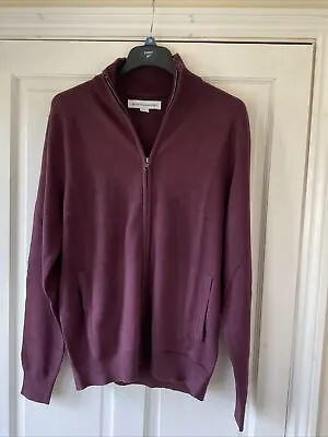 Amazon Essentials Men’s Full Zip Cotton Cardigan SIZE SMALL BURGUNDY NEW • £8