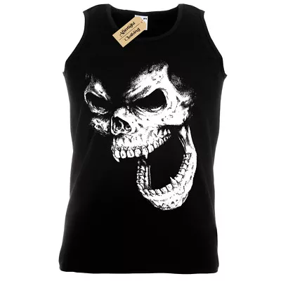 £10.95 • Buy SKULL Mens Tank Top SCREEN PRINTED Vest