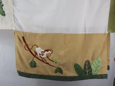 Kids' Line Crib Or Toddler Bed Safari Elephant Giraffe Lion Monkey Bedskirt • $22.50