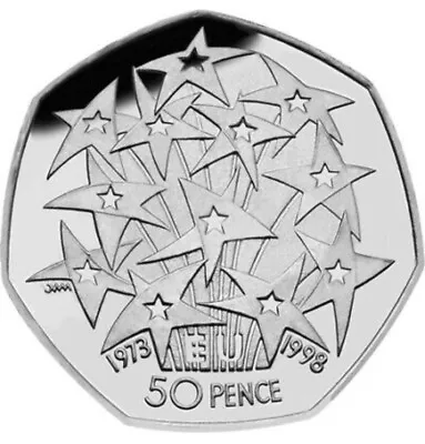 EU 1998 50p Coin European Union 50 Pence Coin Commemorative Fifty Pence Coin • £2.55