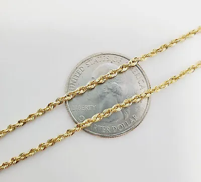 Real 10K Solid Yellow Gold 2mm-5mm Diamond Cut Rope Chain Necklace 16  - 30  • $84.98