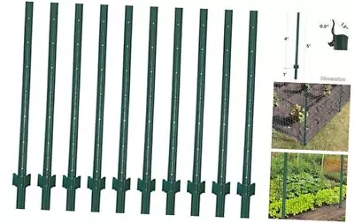 3-4-5-6-7 Feet Sturdy Duty Metal Fence Post – Garden U Post 5 FEET - SET OF 10 • $88.83