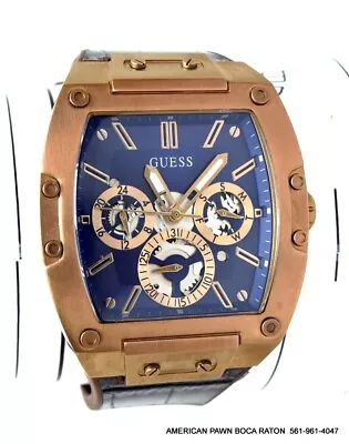 Guess GW0202G2 Coffee Case Brown Watch Brown Silicone Leather  Strap • $99