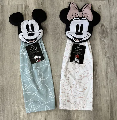 Set Of 2 Mickey And Minnie Mouse Hanging Kitchen Towels Disney Home Decor NWT • $27