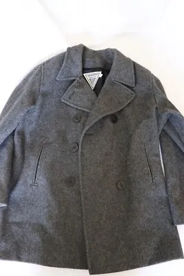 Vintage J. Percy For Marvin Richards Wool Pea Coat Jacket Gray Size 14 • $32.50