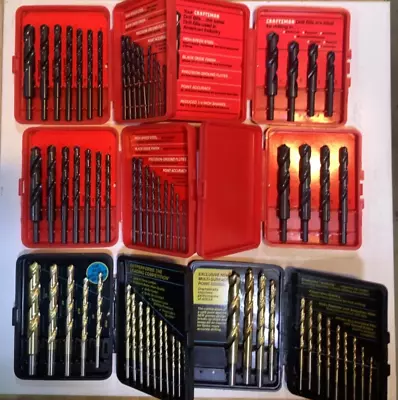 (p) Vintage Craftsman Drill Bit Sets (6) • $120