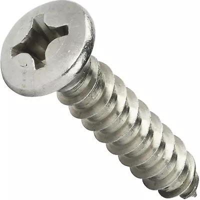 #8 X 5/8  Self Tapping Sheet Metal Screws Oval Head Stainless Steel Qty 25 • $8.13