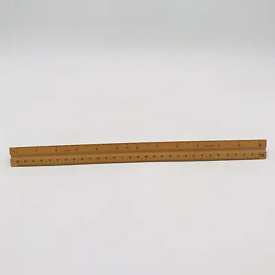 Post 7311 Engineers Scale Wooden Triangular Vintage US Standard Ruler Drafting • $24.99