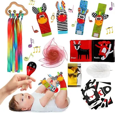 Newborn Baby Sensory Toys 11 Pcs Black And White Sensory Toys Baby Toys 0-6 Foil • £11.99