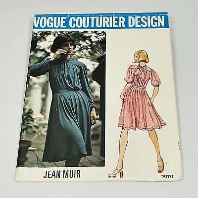 Vogue Couturier Design Jean Muir 2970 Dress Sz 10 Rare 70's Cut Counted Complete • $16.36