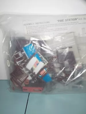 Life Like Train Fire Station 1390 Model Kit HO Scale SEALED In Bag ~ No Box • $15