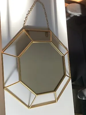 Next Gold Wall Mirror Deco Facet Mirror • £21
