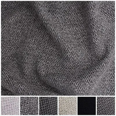 Boston Chunky Basket Weave Natural Linen  Sofa Plain Textured Upholstery Fabric • £1.35